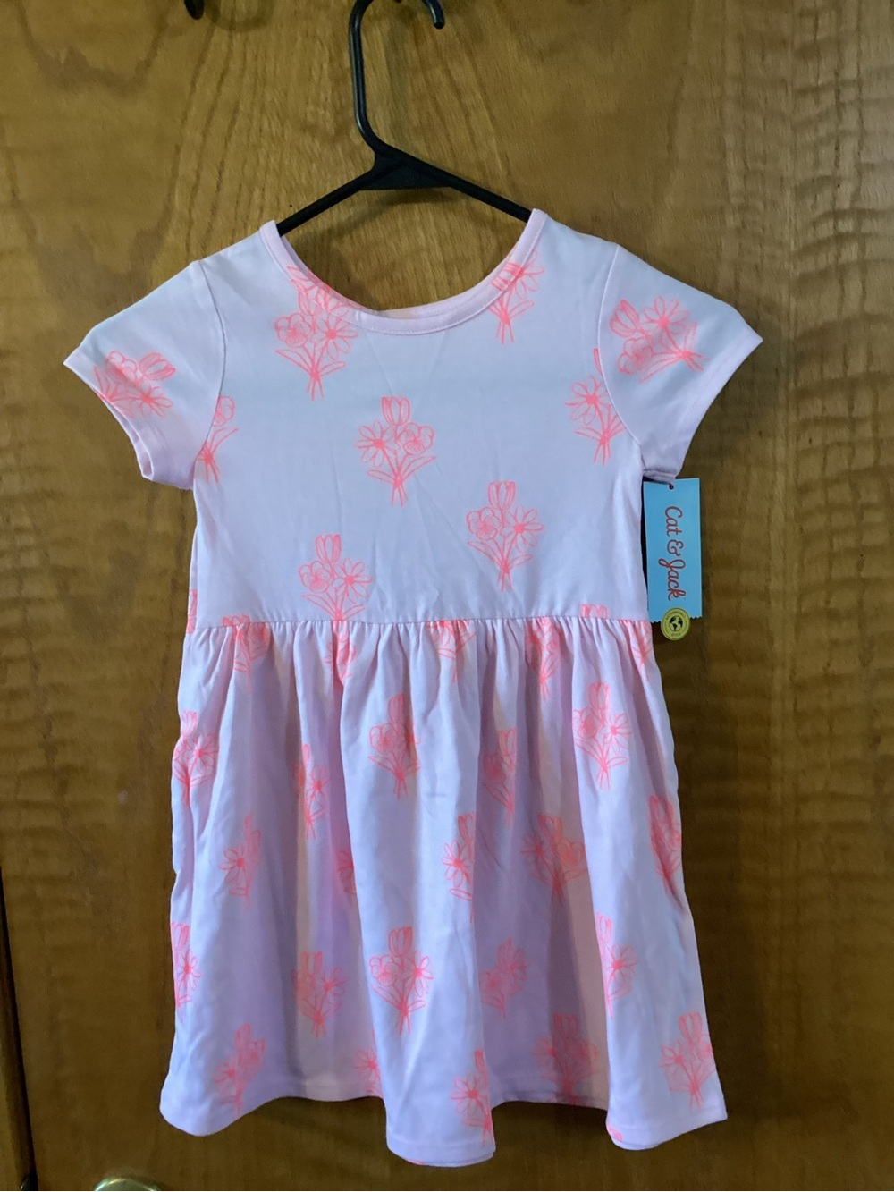 Cat & Jack Pink Floral Knit Dress 5T